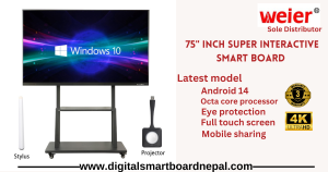 Weier 75″ inch Smart board touch panel price in Nepal; Digital smart board Nepal